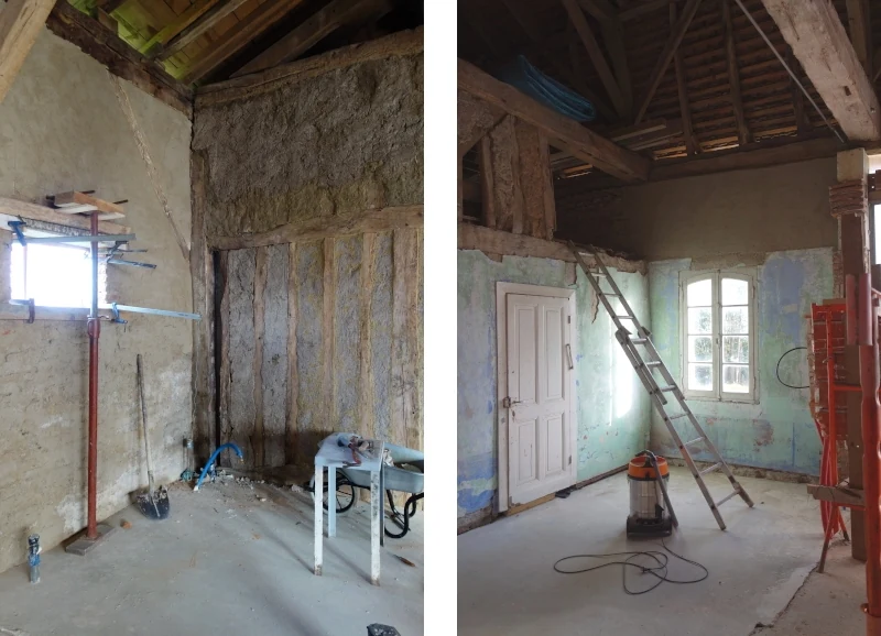 Jointoiement et enduit bâtard.