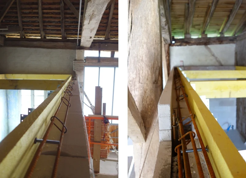 La muralière est d'un tombant identique à celui des solives.